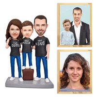 Family BobbleHeads Figurine Customized Doll,A Family Custom Bobble Head,Handmade Figures Personalized Sculpture 1