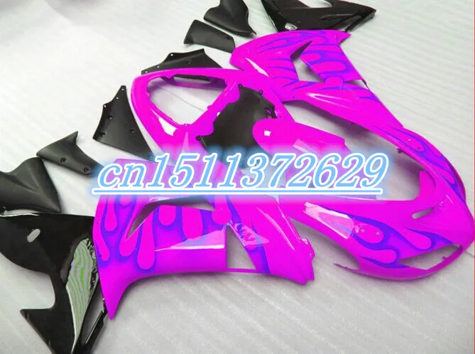 

KAWASAKI ZX10R 06 07 Черный Розовый ZX 10R 06-07 ZX-10R 2006 2007 2006-2007 ABS обтекатель комплект D