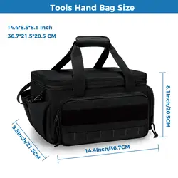 Durable Heavy - Duty Tactical Tool Bag with Non - Slip Base - Multipurpose Work Organizer for Handyman and Carpenter (BLACK)
