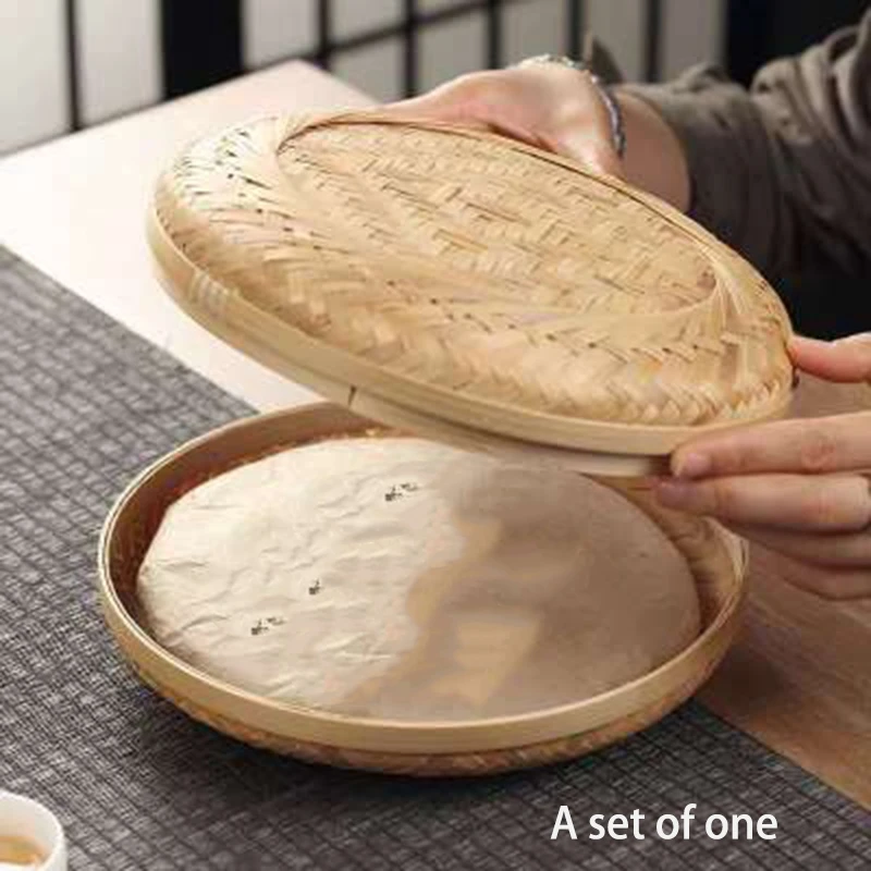Tea Storage Basket Handmade Bamboo Pu 'Er Tea Storage Basket Box Chinese Style Gift Box Living Room Furniture Decoration 3