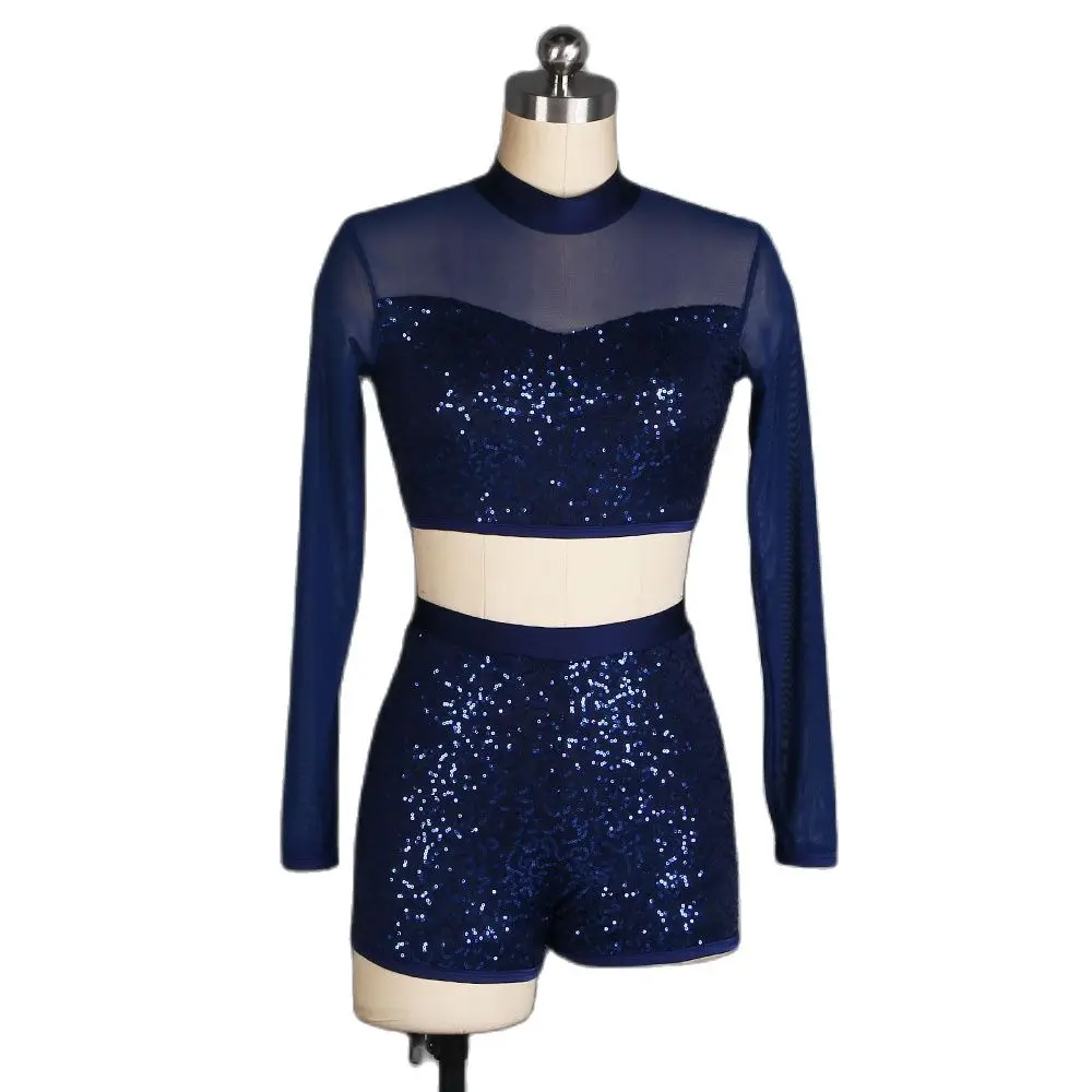 Costume Danse Latine Jazz Enfant Robe Paillettes - Haut Lyrique Jupe Plissée Patinage Gymnastique Fille