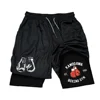 Boxing Gym Print Shorts Mens 2-in-1 Double Layer Quick Dry Beach Shorts Running Basketball Sports Summer Compression Short Pants 2