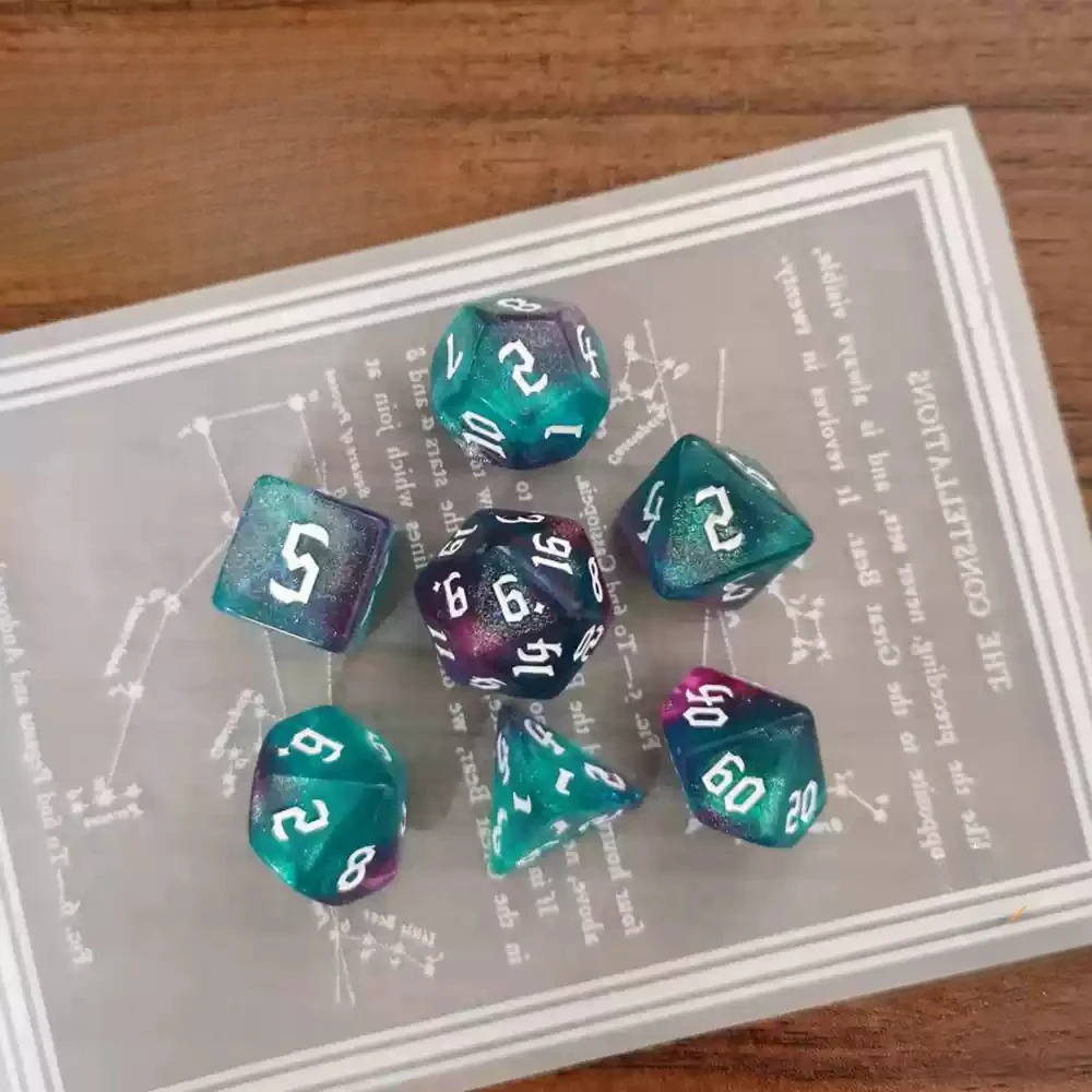 DND Dice 7pcs/lot Mixing Colors Multi-sided Dice Set for Role Playing Board Games Table Games DND RPG TRPG Polyhedral