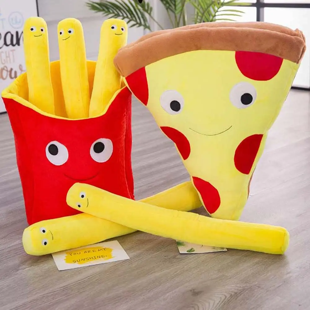 

Gifts Plush Pillow Simulation Food Cushion Home Decoration Stuffed Toys French Fries Plush Toys Plush Doll Pizza Plush Toy