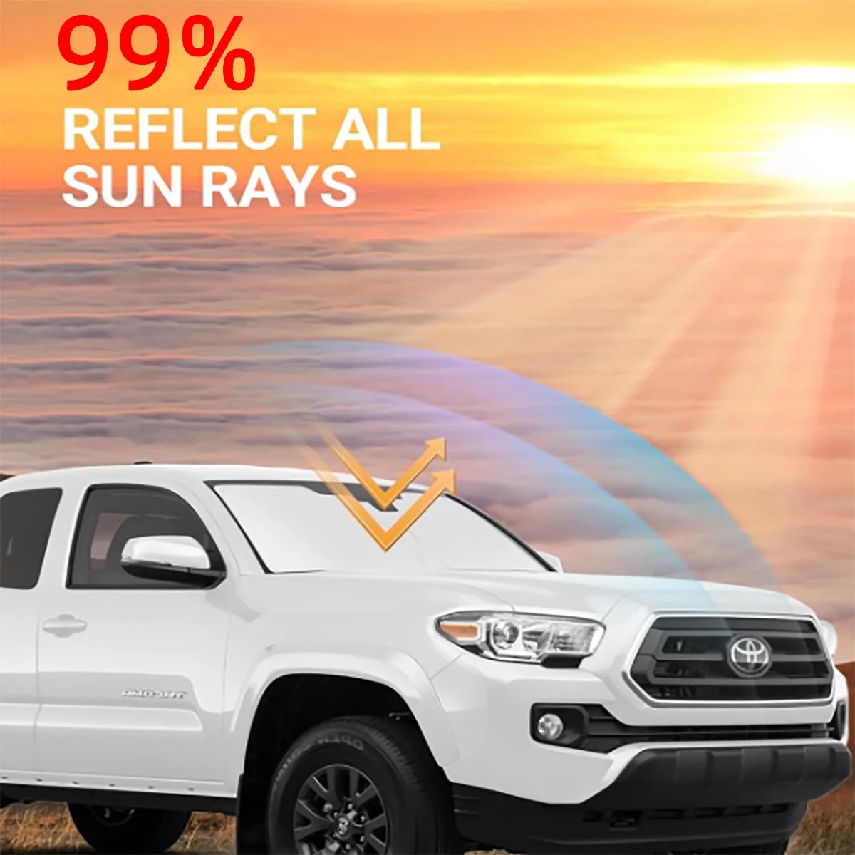 Premium Foldable Reflective Car Windshield Sun Shade - UV Protection & Heat Block Cover