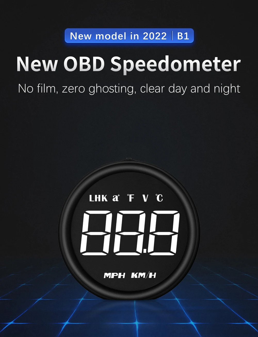 OBD HUD B1 Tachometer Auto Head-Up-Display Projektor EOBD Auto-Kraftstoffverbrauch Voltmeter Wassertemperatur 5 Alarme Zubehör – Detail 3