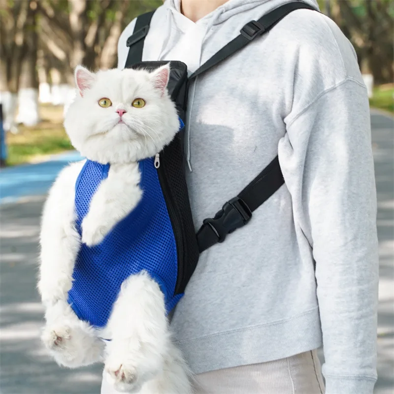 Adjustable Outdoor Pet Dog Carrier Backpack Double Shoulder Mesh Bag Solid Breathable for Small Dogs