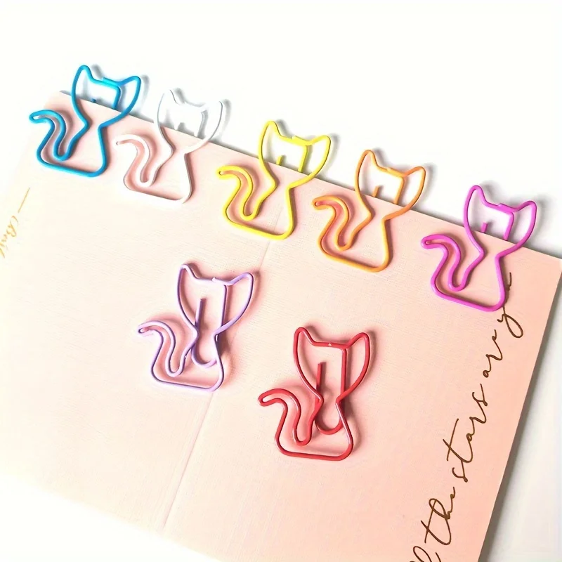7 Colors Cat Styling Paper Clips 20 Pack-Fun Metal for School and Home office supplies Paper Clips