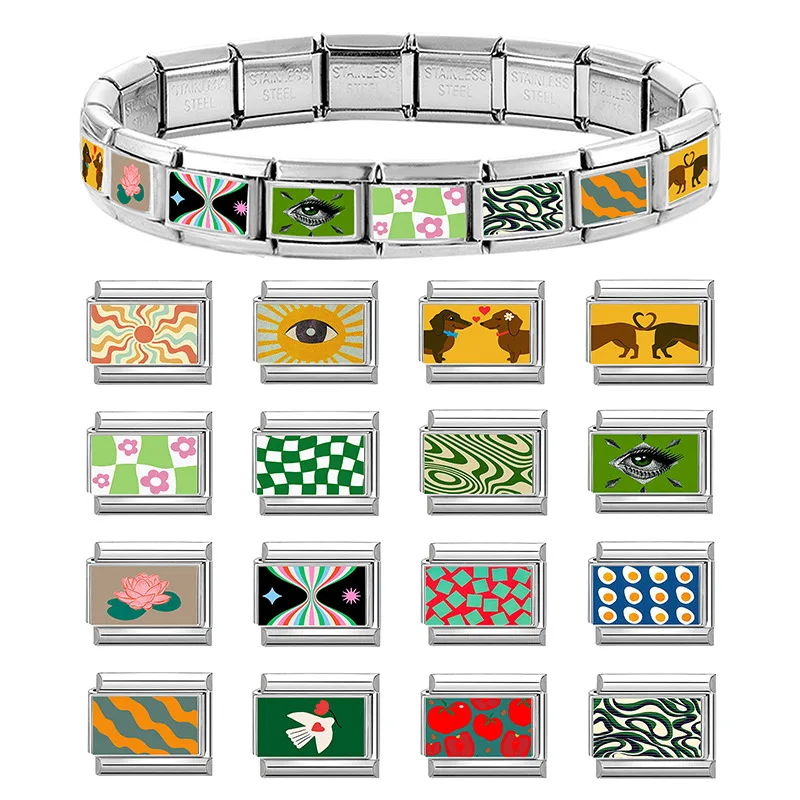 Italian Charm Links Fit 9mm Stainless Steel Bracelet