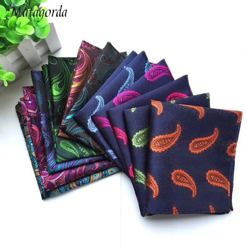 Male Small Scarf Paisley Cashew Ties Floral Pocket Square Handkerchief 100% Silk Satin Men Hanky Wedding Party Festival Gift classic 8cm men silk ties fashion white paisley floral wedding party necktie pocket square cufflinks tie set men gift dibangu