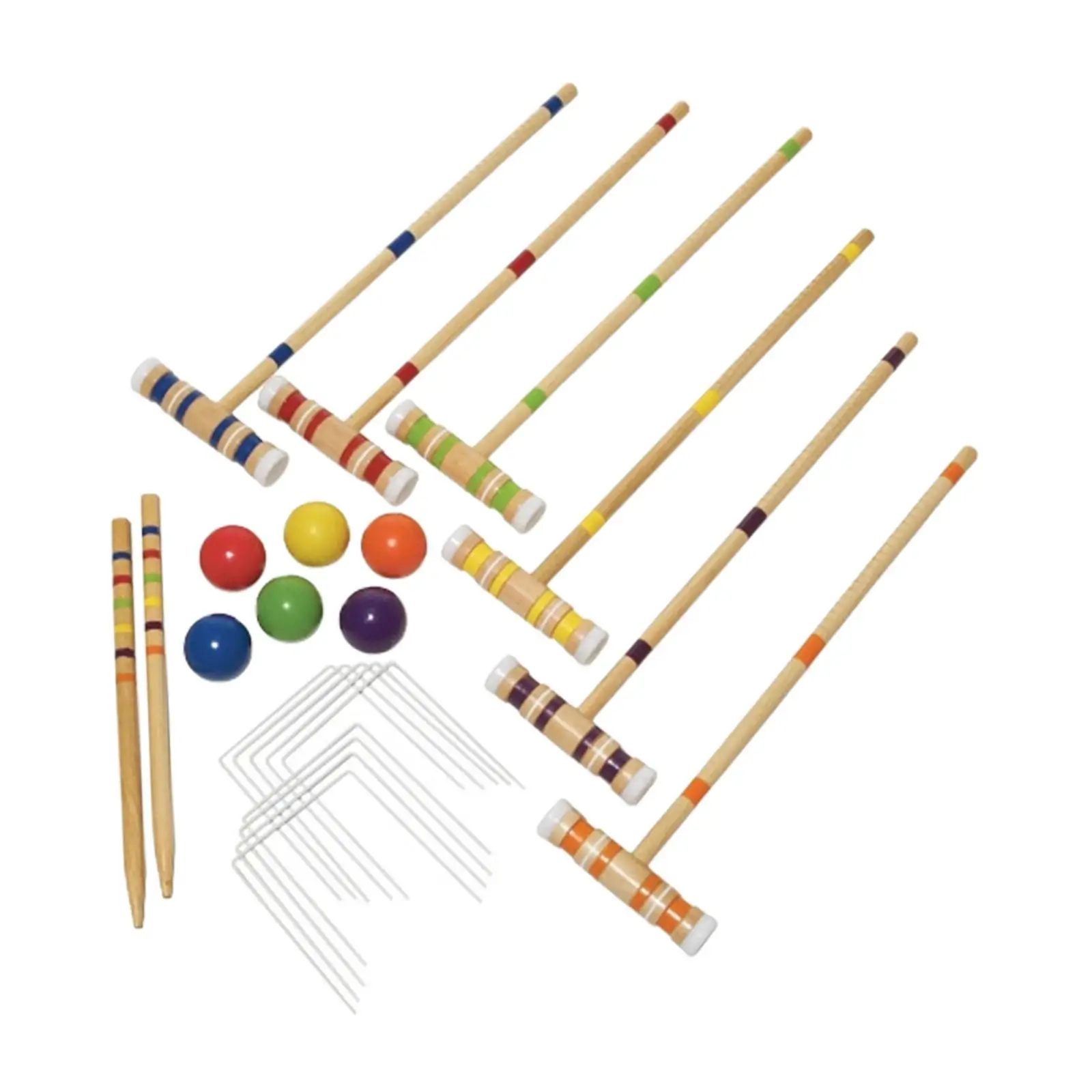 Croquet Set for 6 Players with 6 Player Mallets Six Player Croquet Set for Park Family Adults Outdoor Games Sport Courtyard