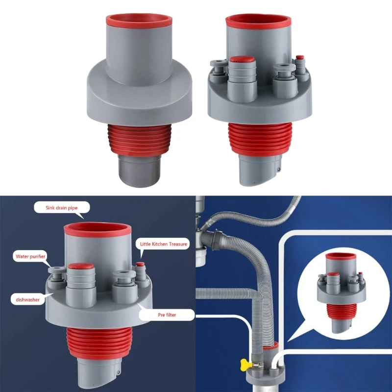 drain filter sink drain set Kitchen Drain Pipe Anti-Odor Triple Connector Integrated Sewer Solution Eliminate Unpleasant Smells