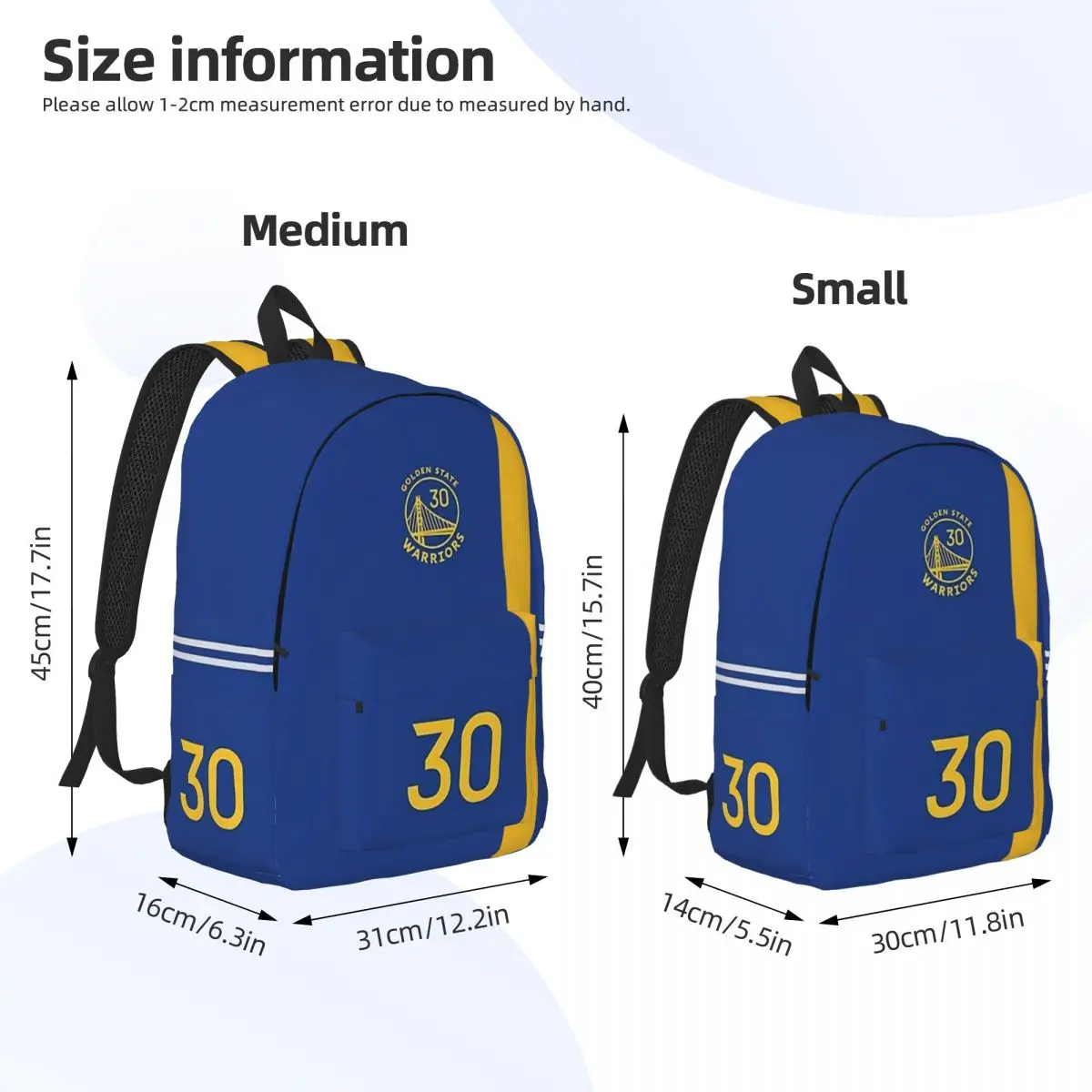 For Girls Boys Fashionable 30 - Curry - Warriors backpack , fully printed, and comfortable student backpack. 4