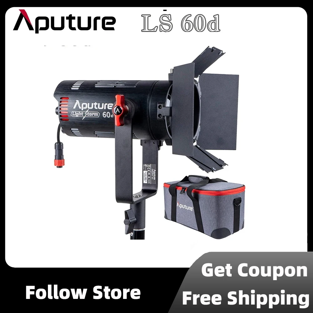 

Aputure LS 60D 60W Photography Lighting Daylight-Balanced Adjustable LED Video Light IP54 APP Control with Barn Doors