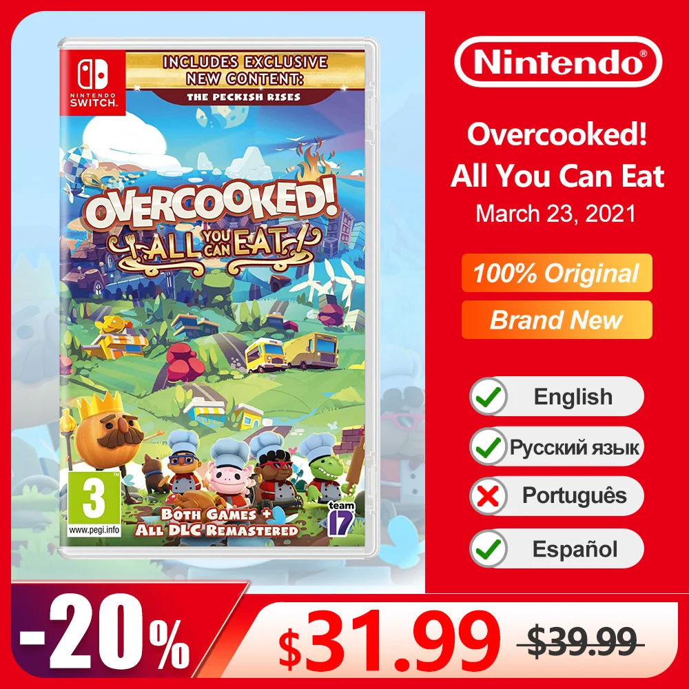 Nintendo Switch Overcooked All You Can Eat Game Card Per Oled Lite Genere Simulation Multipletagenuine Brand New