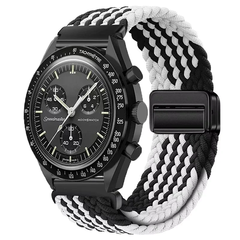 Universal Nylon Loop Strap - 22mm, Magnetic Weave Bracelet, 20mm Adjustable Band