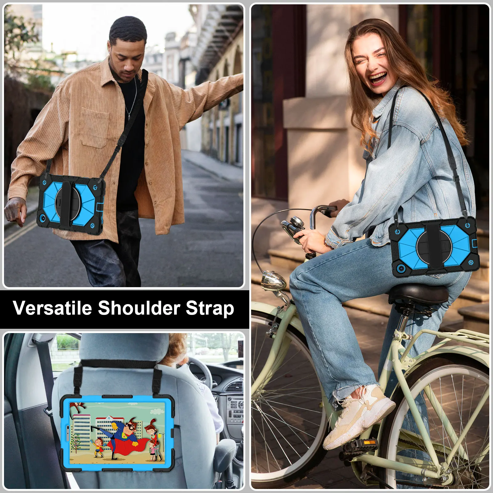 Durable Kids' Shockproof Case with Handle and Shoulder Strap