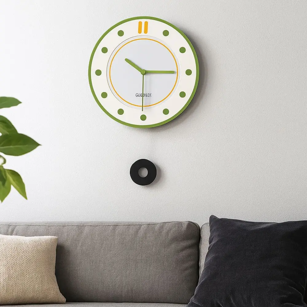 Fashion 30cm Modern Wall Clocks Mute Round Wall Hung Clock Hanging Scale Clock Bedroom