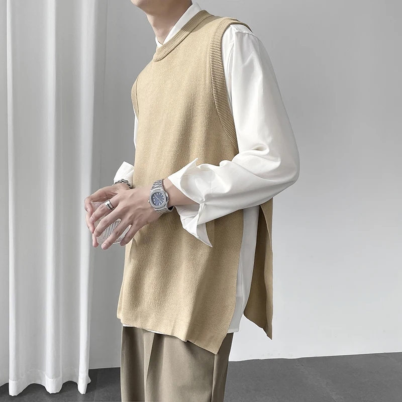 Men Sweater Vests Knitted Pullover Sleeveless Warm Fashion Casual Korean Loose M-3XL