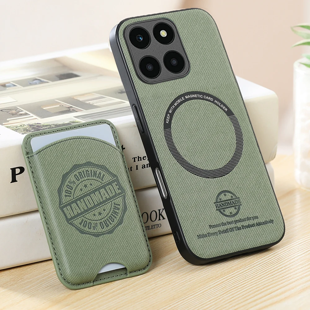 Luxury Leather Card Holder Case with Magnetic Closure