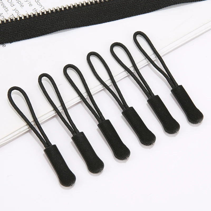 Zipper Head Extension Cord Tags Pulls Slider Cord Rope Puller Ends Lock Zip Clip Buckle 5/10/20PCS for Bag Outdoor