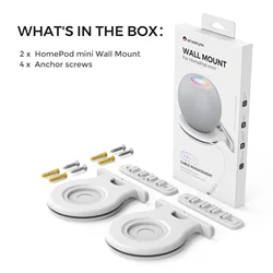 Durable Wall Mount Stand for Smart Speaker - Sound Box Hanger Support Holder (2PCS White)