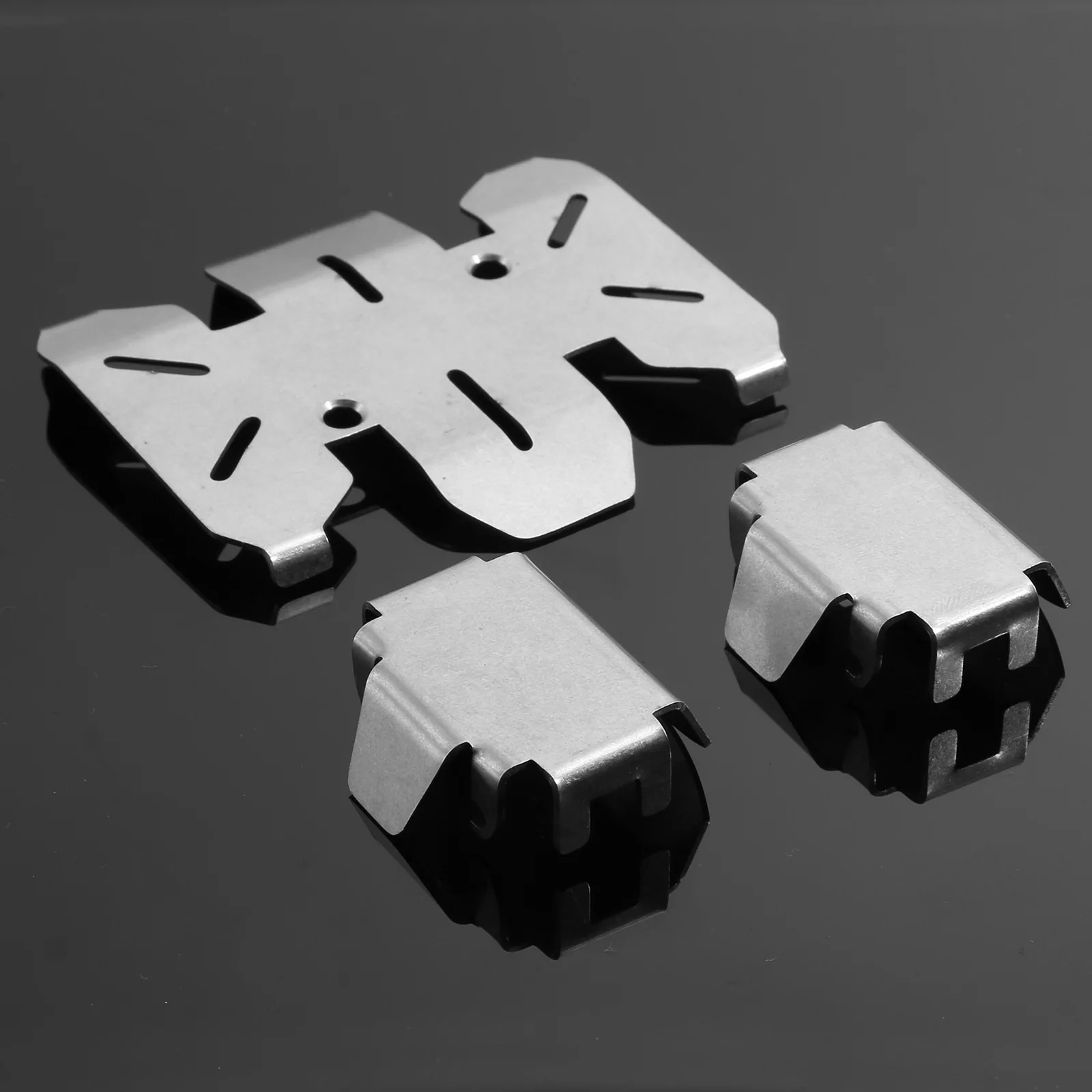 

3Pcs/Set 1/10 RC Car Stainless Steel Chassis Armor Skid Plate Axle RC Protector For Axial SCX10 Pro AXI03028 RC Car Accessories