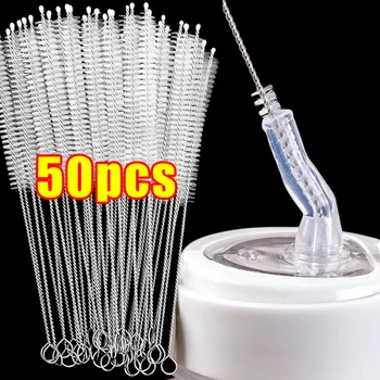Kit di spazzole per la pulizia della cannuccia Detergente per tubi riutilizzabile Spazzole per pulizia lunghe in nylon e acciaio inossidabile per biberon 1