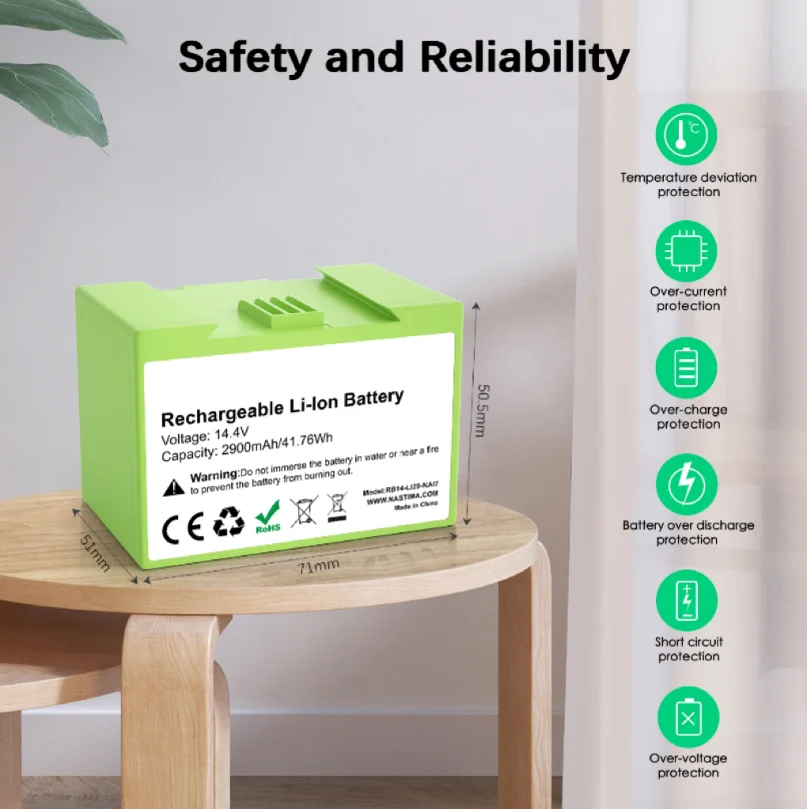 I7 14.4V 2900mAh i7 Battery Replacement for iRobot Roomba e and i Series i7+ e5 7150 7550 i3 3150 i3+ 3550 i4 4150 i4+ 4624864
