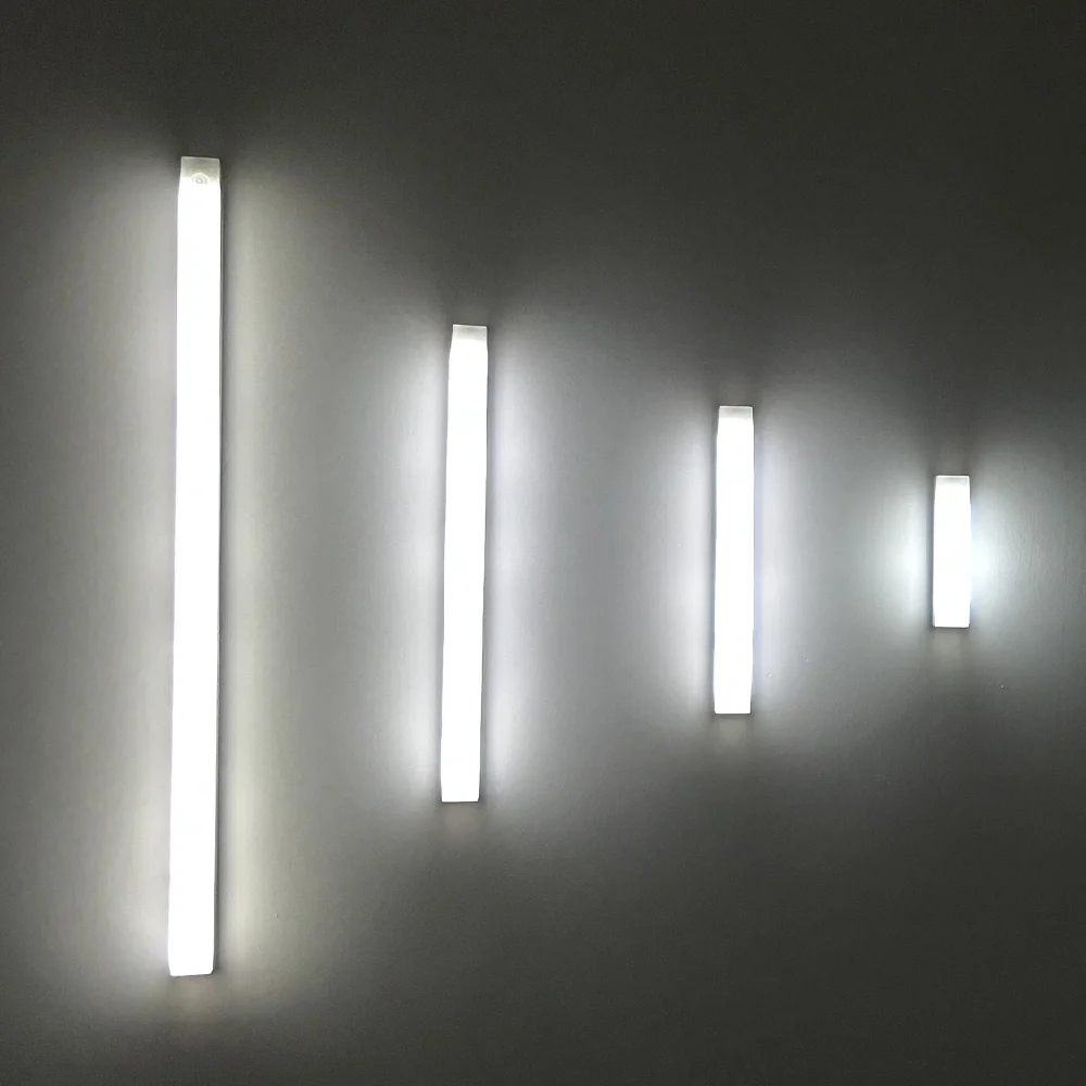 Night Light Rechargeable LED Motion Sensor Under Cabinet Cordless Lamp for Kitchen Wardrobe Bedside Induction Strip Bar Light