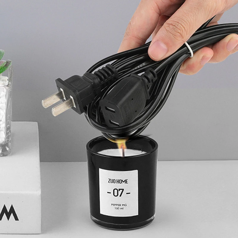 1pcs AC Power Cord White Black Red Line With ON/OFF Switch Button Cables Wire Two-pin Plug Cable Extension Cords Adapter