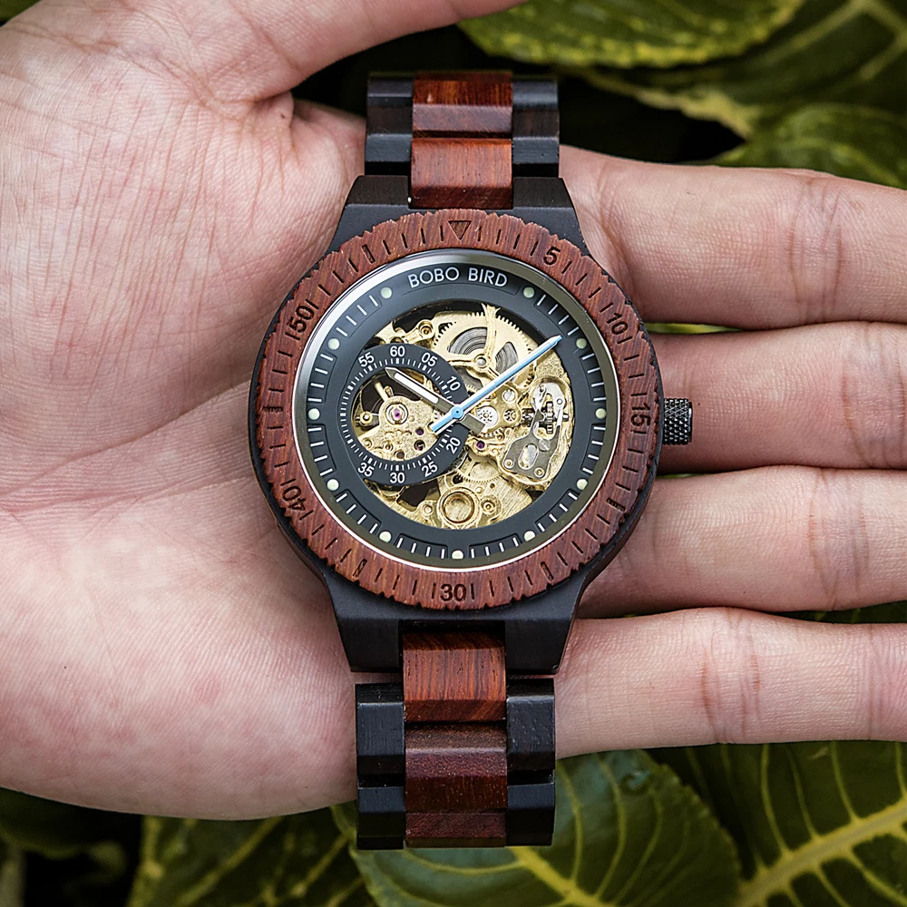 Mechanical watch Men's Automatic Mechanical Watch with Wood Box