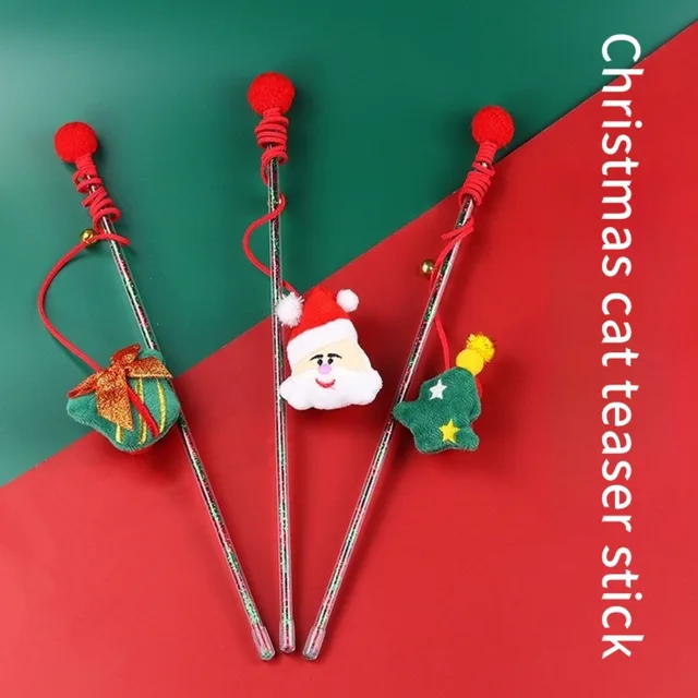 Cat Toys Cats Teasing Sticks Christmas Cute Cat Stick Santa Claus Elk Pet Toys Enjoy Yourself Soothing Cat Supplies Christmas Cat Toys Cats Teasing Sticks Christmas Cute Cat Stick Santa Claus Elk Pet Toys Enjoy Yourself Soothing Cat Supplies Christmas