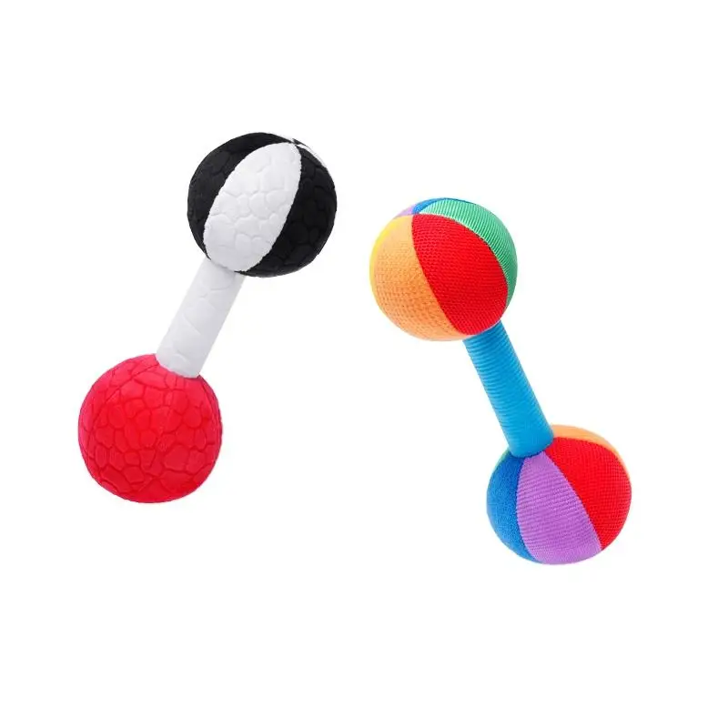 

Baby Toys 0 12 Months Soft Plush Rattle Dumb-Bell Toy Grasping Activity Baby Development Toy Newborn Sensory Toy for Babies Gift