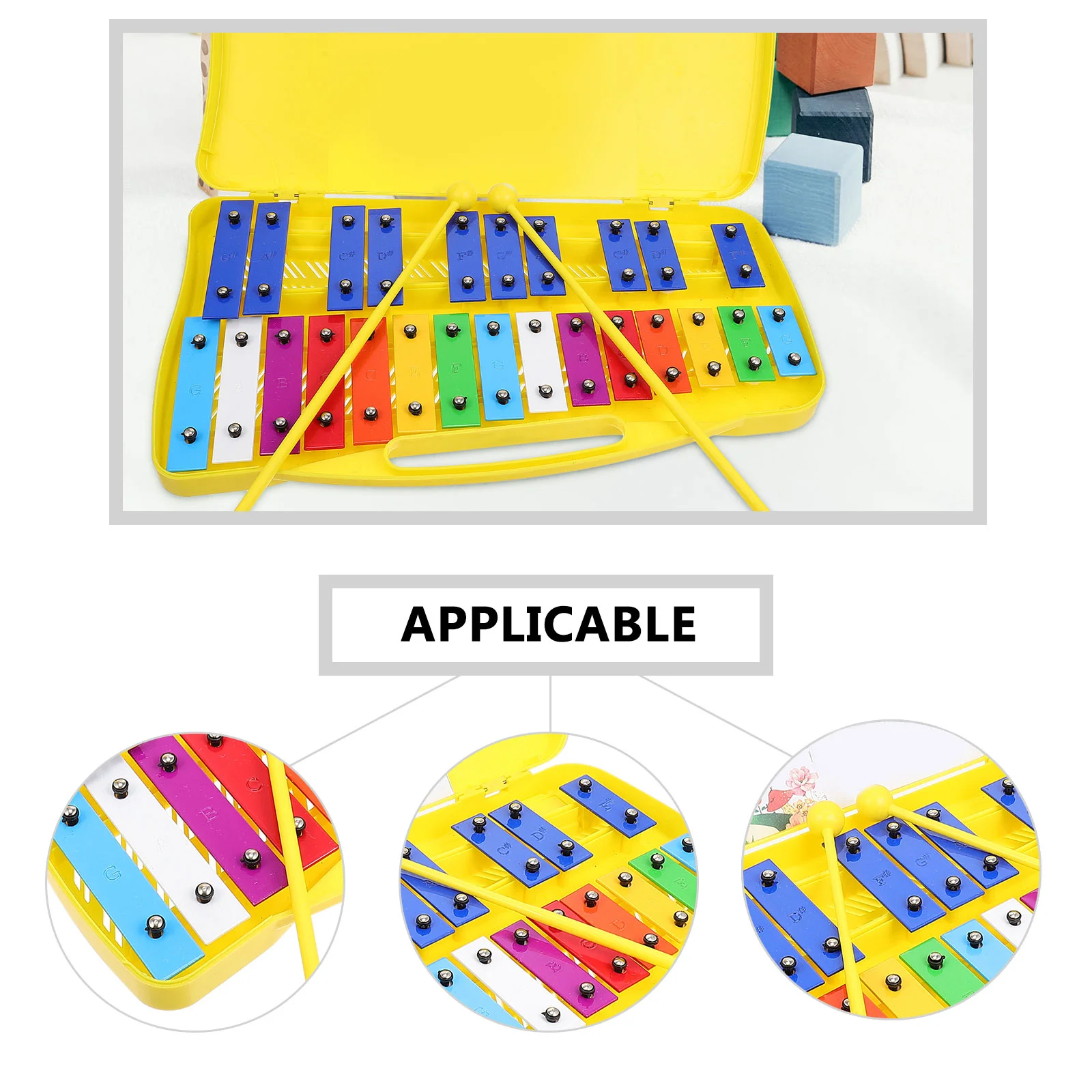 Piano Playing Musical Toy 25-tone Metallophone Percussion Instruments 25-Note Plate Boxed Orff For Kids