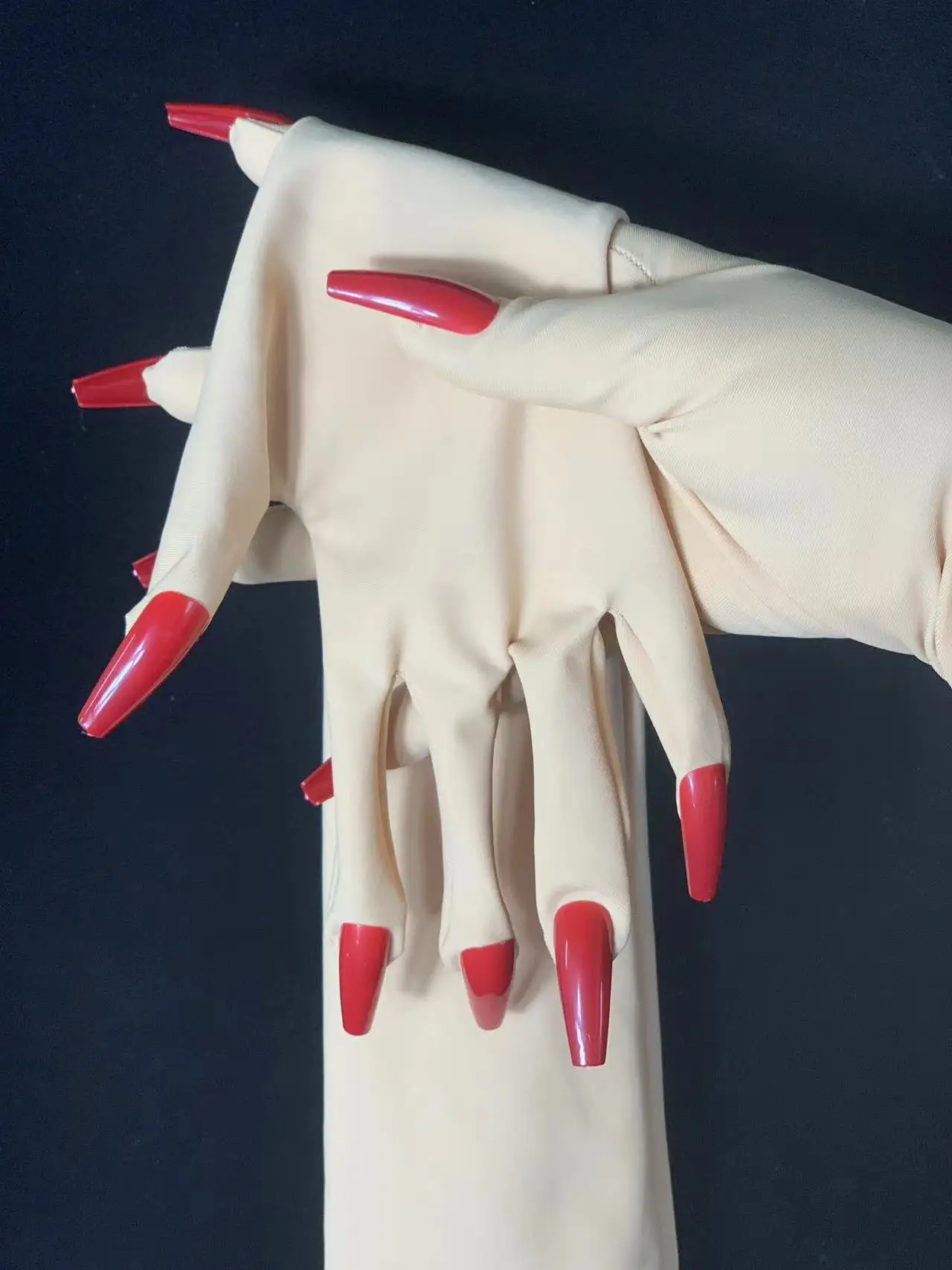 crossdress Cosplay female and male flesh/pink flesh kigurumi zentai skin long gloves with nails service cosplay costumes cosplay gloves kigurumi pajamas