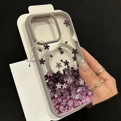 Elegant Cherry Blossom Phone Case with MagSafe Compatibility - iPhone 15 Plus (GRAY)