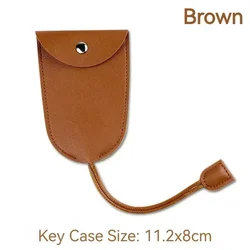 Elegant Leather Key Case Cover - Large - Capacity Key Sleeve with Holder Hook - 2PCS (Coverable - Brown)