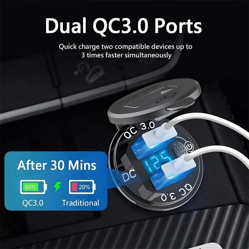 ˷̴ QC3.0  USB   ,  ġ LED  ÷, 12V, 24V ڵ 