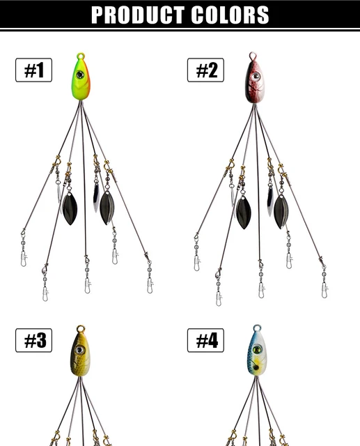 Rosewood Umbrella Rigs For Striped Bass Fishing Saltwater Ultralight Tripod Bass  Lures Willow Blade Multi-Lure Rig Trout Perch - AliExpress