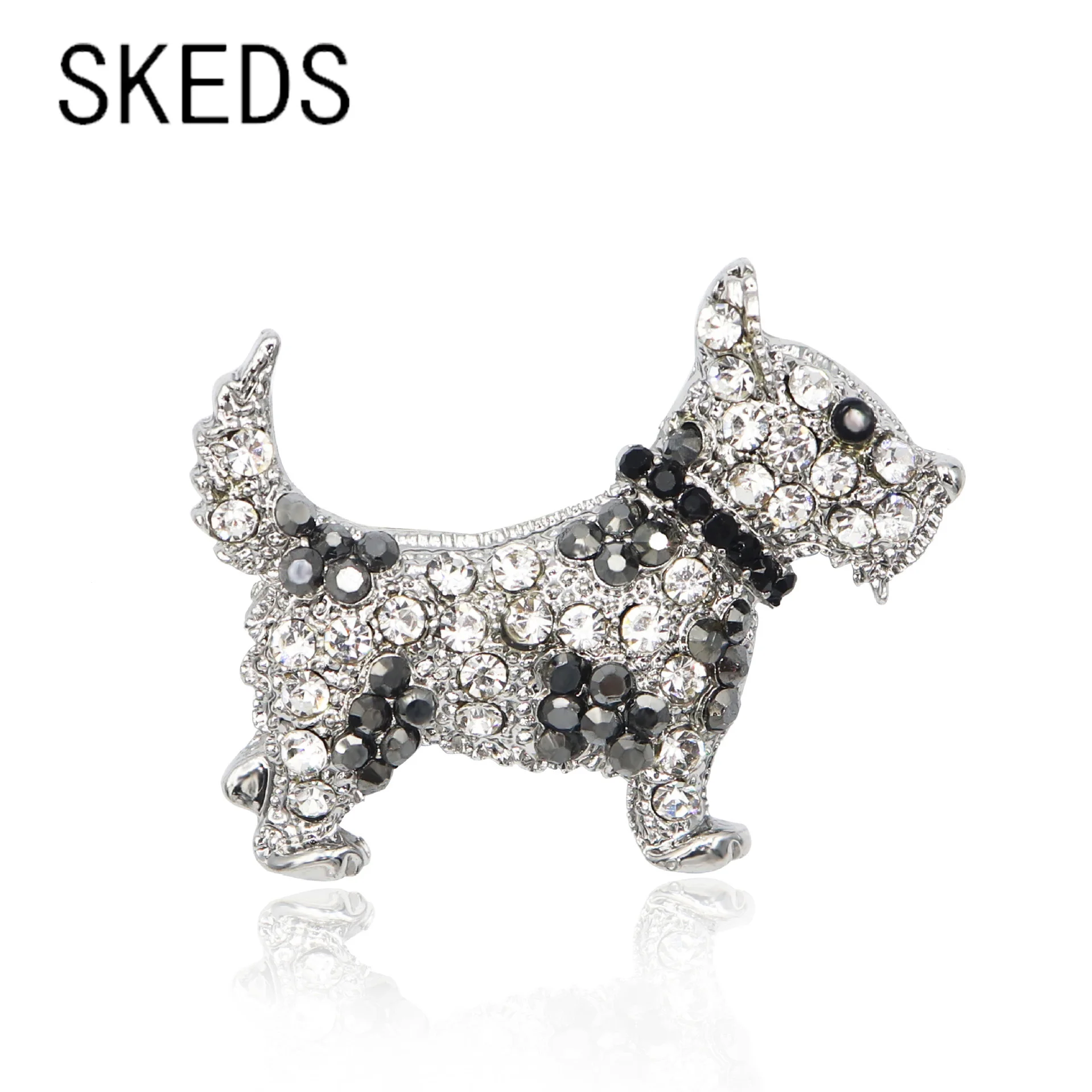 

Fashion Women Men Crystal Dog Brooches Pins Trendy Rhinestone Vintage Animal Badges Accessories Clothes Coat Brooch Pin Gift