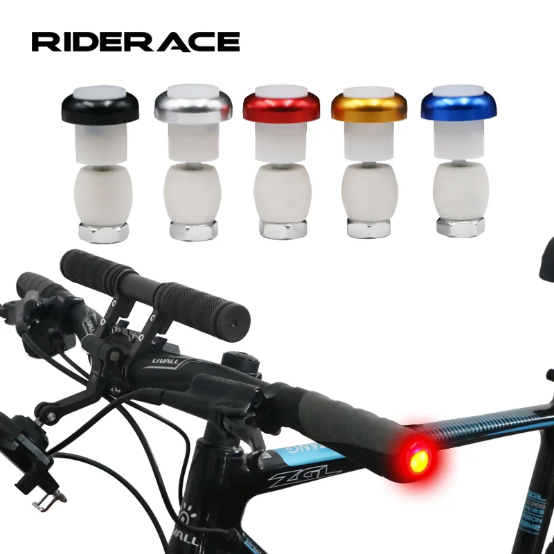 2Pcs Bicycle Handlebar Light Handle Grip End Plug LED Turn Signal Alloy Cycling Indicator Lamp Safety Warning Lamps RR7032