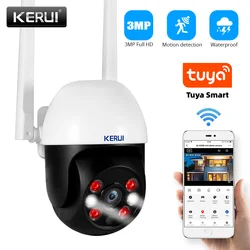 KERUI Tuya 3MP 5MP Outdoor PTZ IP WIFI Camera Security Intelligent Auto- Tracking Tuya Cloud Storage CCTV Surveillance Camera