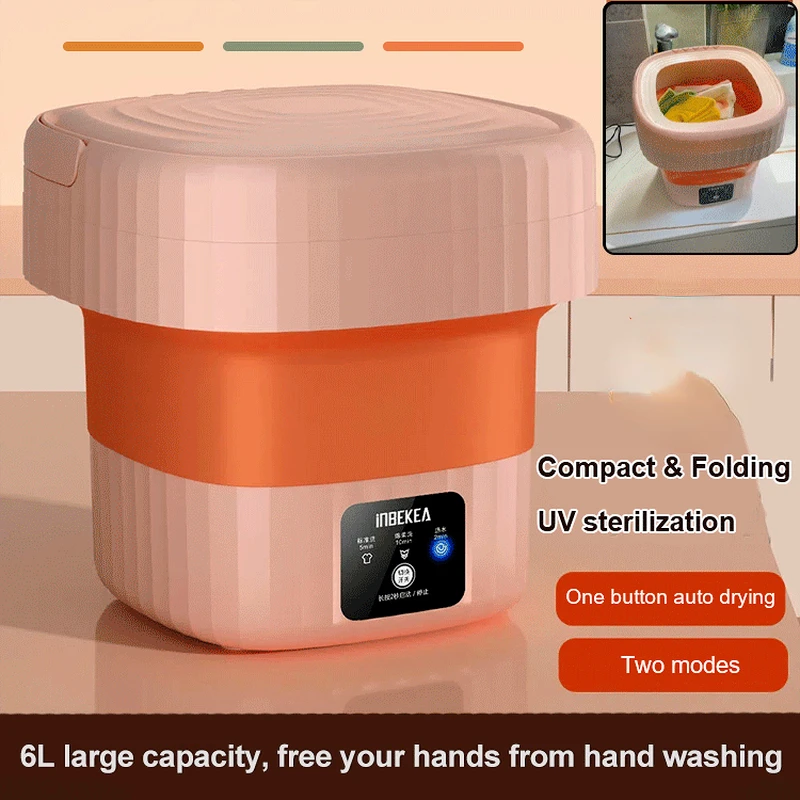 6L Mini Foldable Washing Machine With Dryer Bucket for Clothes Socks Underwear  Cleaning Washer Portable Travel Washing Machine - AliExpress