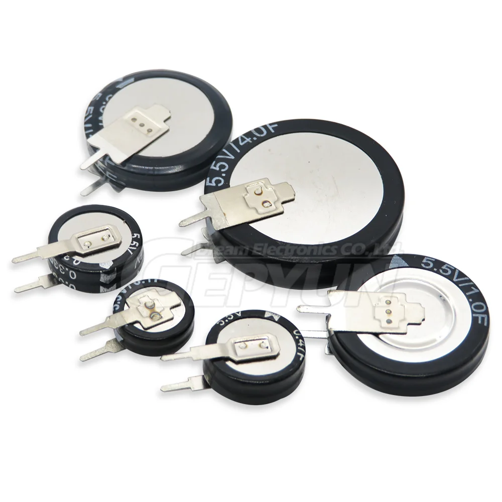 Farad Capacitor 2PCS Farad Capacitor 5.5V 0.1F 0.22F 0.33F 0.47F 0.68F 1F 1.5F 4F Super Capacitor 0.1F-5.0F Double Layer V type