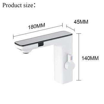 Smart Sensor LED Faucet Bathroom Basin Infrared Faucet Kitchen Sink Mixer Tap Hot and Cold Vanity Touchless Tap Digital Display 2