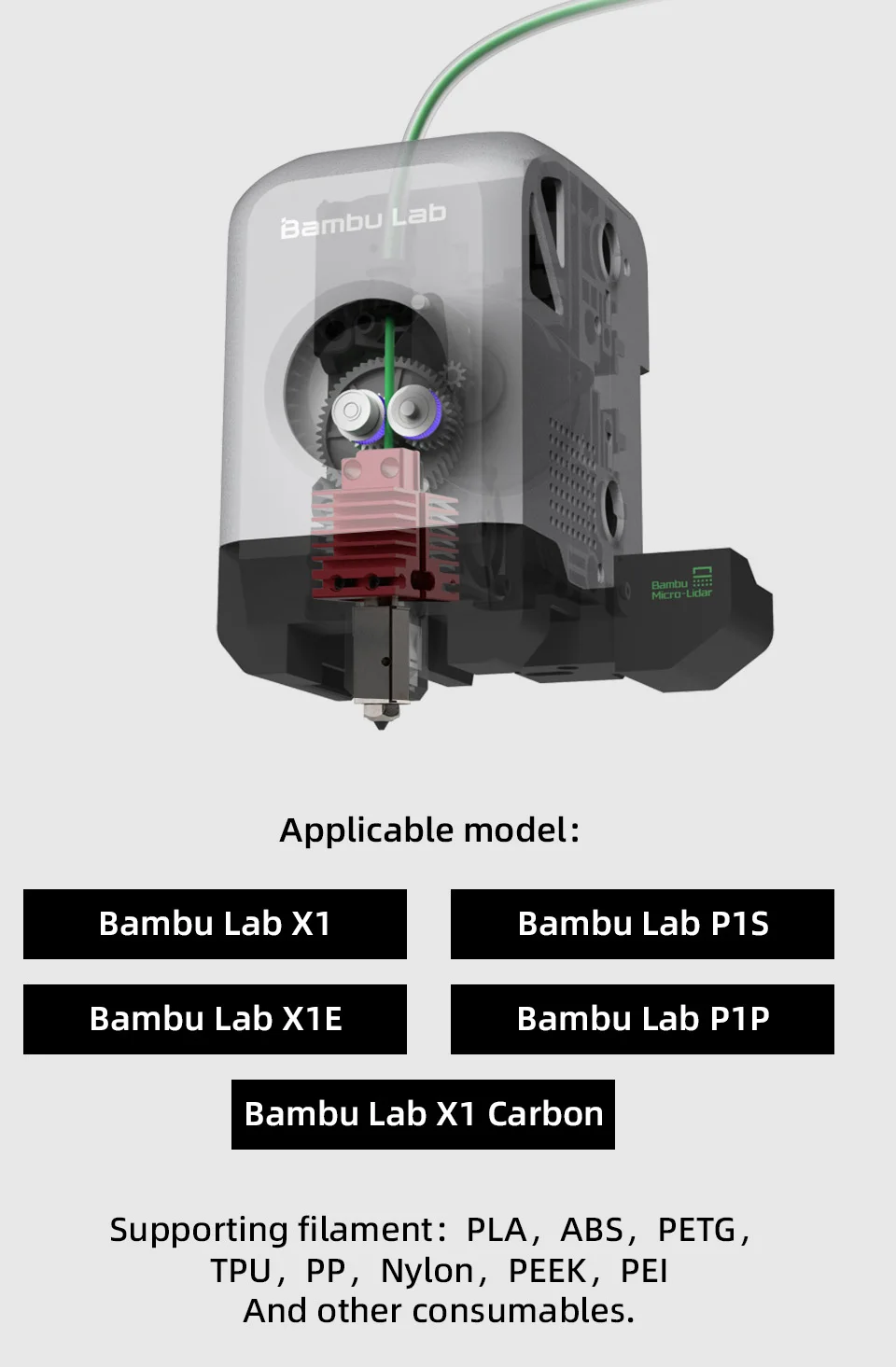 Mellow TZ4.0 Premium Hotend For Bambu Lab X1/P1P/P1S Upgrade 3D