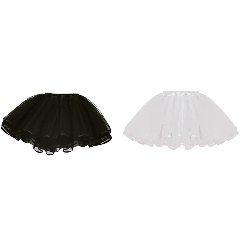 Lolita Petticoat Women's Crinoline Short Vintage Party Underskirt Elastic Waist Swing Gothic Skirt for Prom