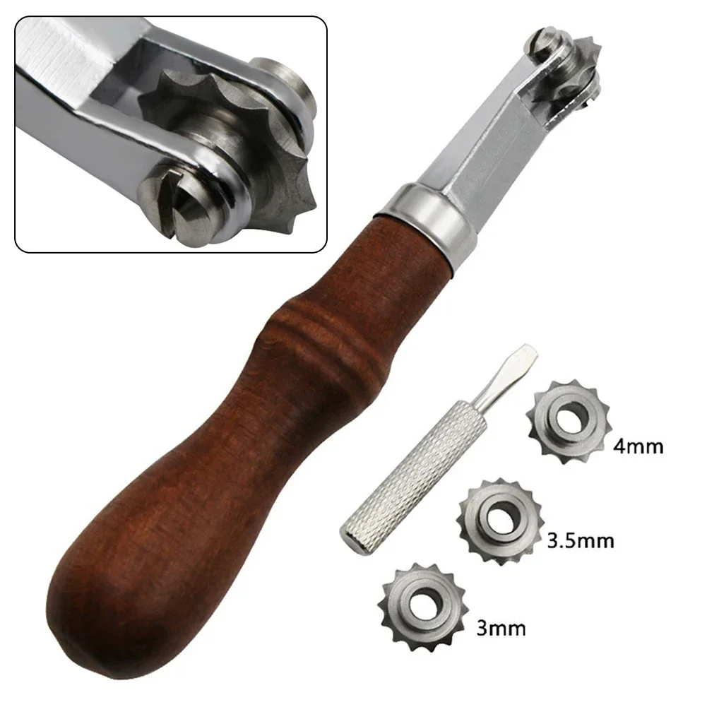 Leather Craft Kit DIY Spacing Stitch Line Marking Wheel Spacing Wheel 3mm 4mm 5mm 6mm Handmade Work Tool Set Auxiliary Punch leather craft tool kit leather craft tools leather craft tool