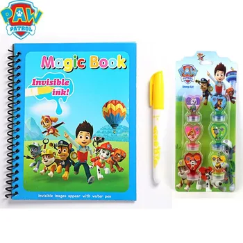 Original Paw Patrol Magic Book Children Creative Graffiti Water Painting Puzzle Toys Anime Dog Model Seal Cartoon Print Gifts
